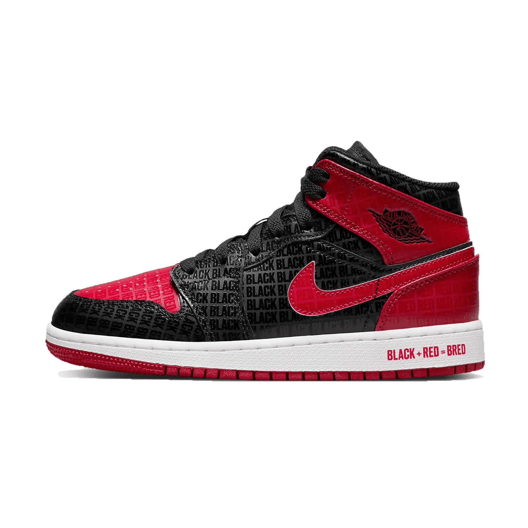 Air Jordan 1 Mid 'Bred Text' JORDAN