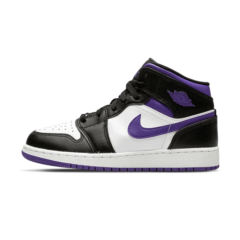 Air Jordan 1 Mid 'White Black Purple / Dark Iris' JORDAN