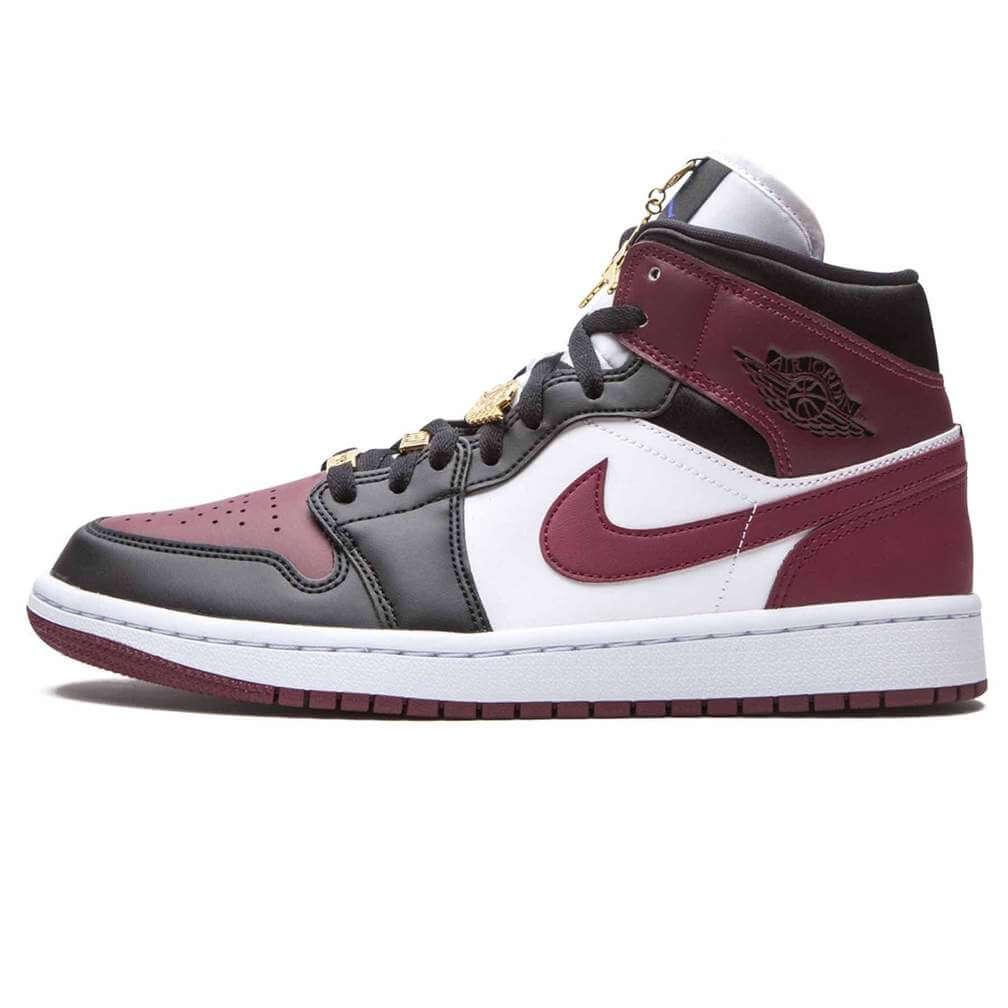 Air Jordan 1 Mid 'Dark Beetroot Gold Pendants' - Sneakers Forest