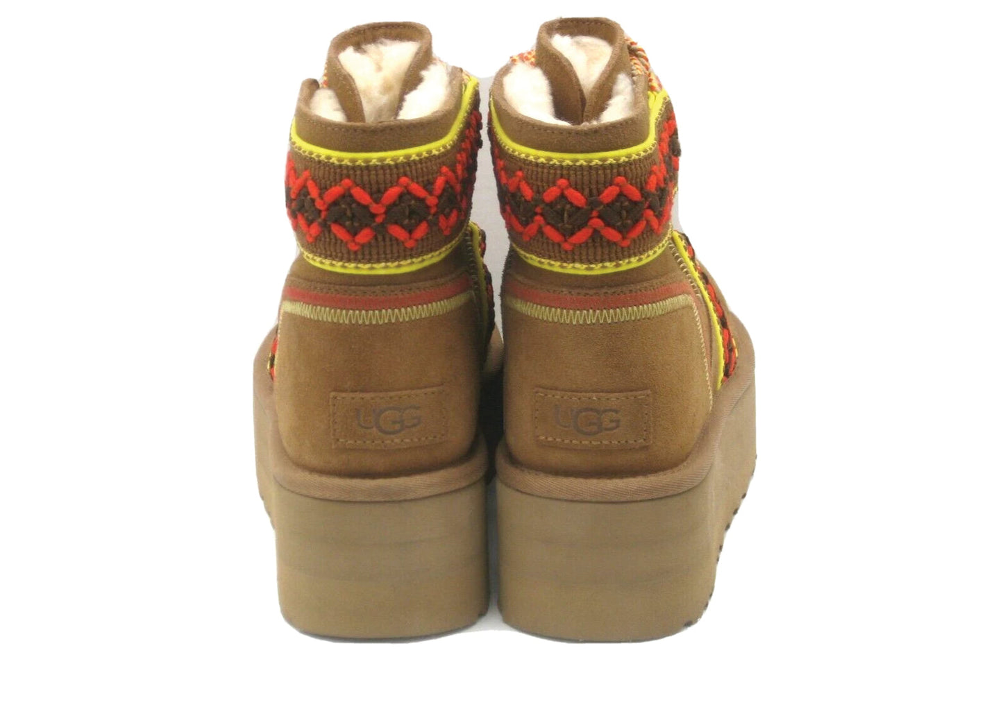 UGG Classic Mini ii Braid Platform Suede Chestnut Women's